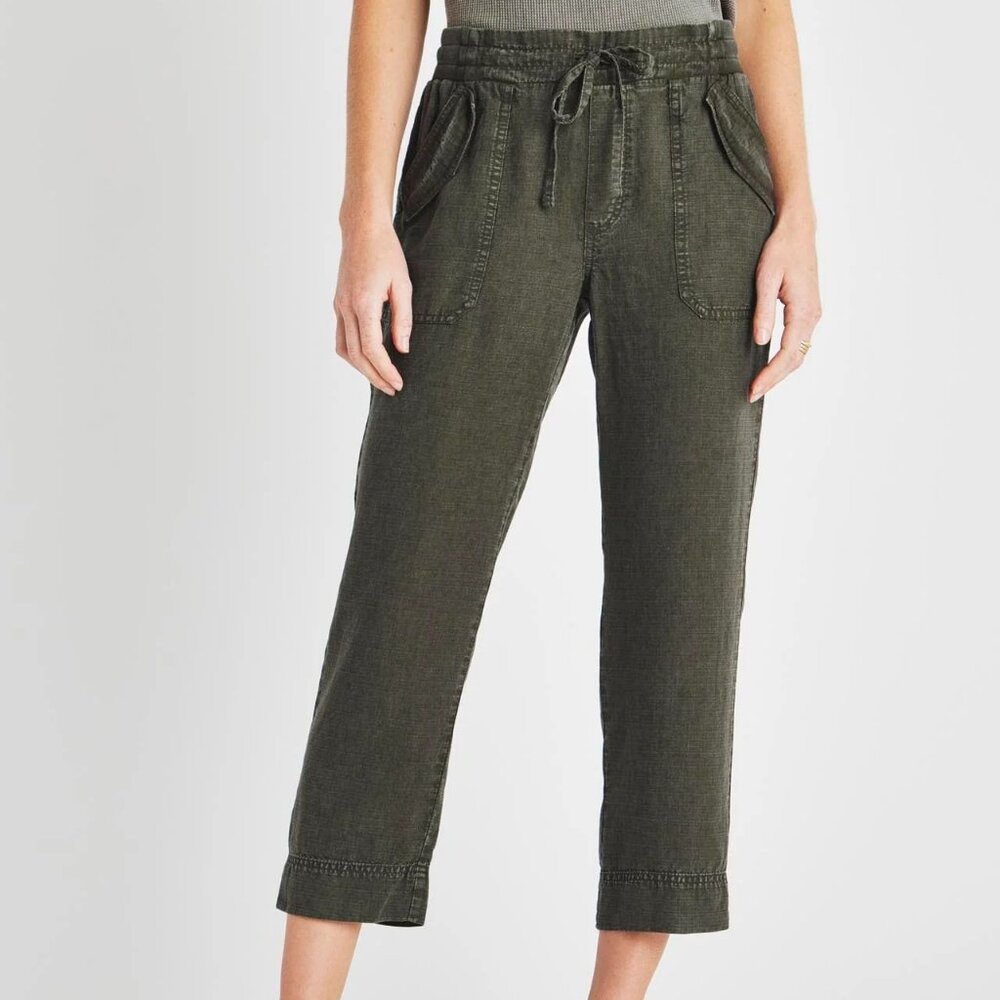 Splendid Women's Linen Blend Collins Pant Cropped Size Medium